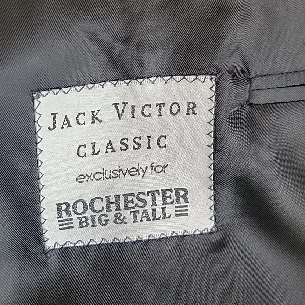 Jack Victor Classic Vintage Men's Suit Blazer- Dark Slate Grey Size 48 XL